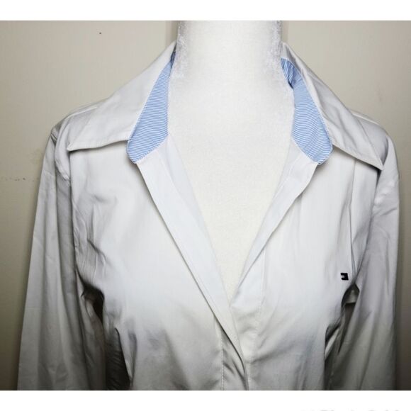 NWT|Tommy Hilfiger Collared White Button Down Shirt, MEDIUM - Picture 4 of 7